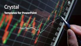  Presentation with financial investing - Cool new slides with pen showing financial chart backdrop and a dark gray colored foreground