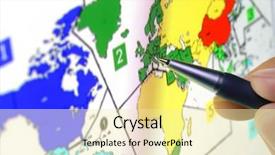  Presentation with showing world map for shipping - Audience pleasing presentation consisting of pen showing sales territory map backdrop and a blonde colored foreground