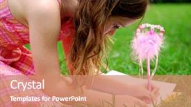  Presentation with journal - PPT theme consisting of pen to write in journal background and a coral colored foreground