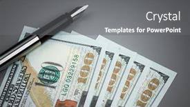  Presentation with pen - Amazing PPT layouts having pen-with-five-hundred backdrop and a gray colored foreground