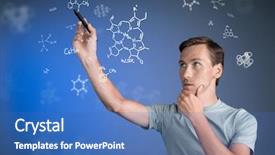 Presentation with biology - Audience pleasing PPT layouts consisting of structural biology - man scientist with stylus backdrop and a teal colored foreground