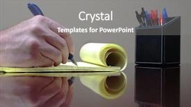  Presentation with legal - Beautiful presentation theme featuring pen writing on a pad backdrop and a  colored foreground