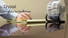  Presentation with legal - Slide deck consisting of pen writing on a pad background and a  colored foreground