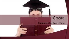  Presentation with code - Colorful presentation design enhanced with penal code - judge isolated on the white backdrop and a tawny brown colored foreground