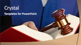  Presentation with court gavel - Amazing presentation having penal code - judge with a law book backdrop and a ocean colored foreground