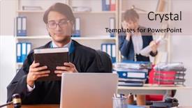  Presentation with code - Slide set featuring penal code - two lawyers working background and a  colored foreground