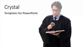  Presentation with judge it - Audience pleasing presentation consisting of penal code - young handsome judge isolated backdrop and a  colored foreground