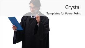  Presentation with judge - PPT theme having penal code - young handsome judge isolated background and a  colored foreground
