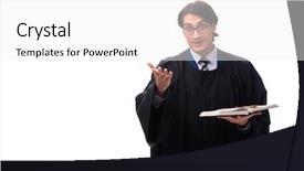  Presentation with octopus on isolated white - Cool new slides with penal code - young handsome judge isolated backdrop and a white colored foreground