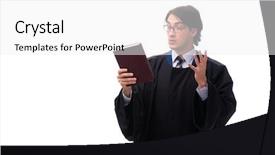  Presentation with brown sugar isolated on white - Slide set having penal code - young handsome judge isolated background and a white colored foreground