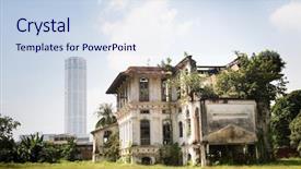  Presentation with architecture old - Slides featuring schoolhouse - penang architecture old and new background and a sky blue colored foreground