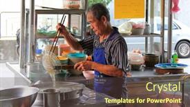  Presentation with foods - Presentation theme featuring penang-malaysia-april-2012 background and a tawny brown colored foreground