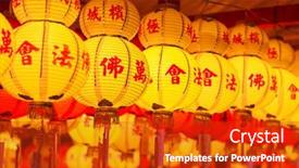  Presentation with lanterns - Slide set having penang-malaysia-february-27-2015 background and a crimson colored foreground