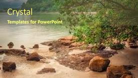  Presentation with rainy day - PPT theme featuring penang-national-park-at-rainy background and a tawny brown colored foreground