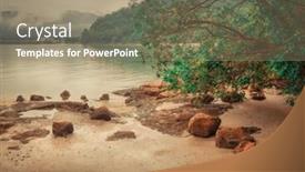  Presentation with malaysia national day - Presentation design featuring penang-national-park-at-rainy background and a coral colored foreground