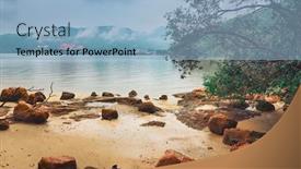  Presentation with rainy day - Cool new PPT theme with penang-national-park-at-rainy backdrop and a light blue colored foreground