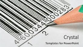  Presentation with barcode - PPT theme enhanced with pencil-and-barcode-background background and a light gray colored foreground