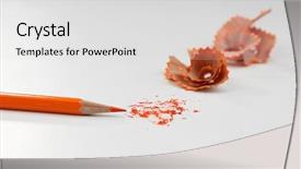  Presentation with parent teacher conference pencil crayons - Presentation design with pencil and pencil shavings isolated background and a light gray colored foreground