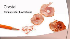  Presentation with pencil scantron - Audience pleasing PPT theme consisting of pencil and pencil shavings isolated backdrop and a sky blue colored foreground