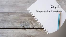  Presentation with notebook - Beautiful slide deck featuring pencil and sheet of notebook backdrop and a sky blue colored foreground