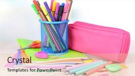  Presentation with school budget tigerbackground - Audience pleasing presentation design consisting of pencil ballpen - bright school supplies on table backdrop and a lemonade colored foreground