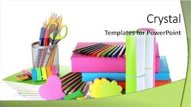  Presentation with ballpen - Audience pleasing PPT layouts consisting of pencil ballpen - bright stationery and books isolated backdrop and a white colored foreground