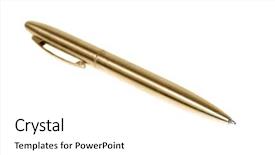  Presentation with ballpen - Amazing presentation having pencil ballpen - golden pen isolated on white backdrop and a white colored foreground