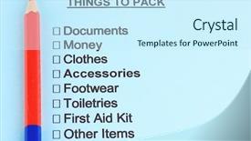  Presentation with traveler - Colorful presentation theme enhanced with pencil ballpen - traveler list close-up backdrop and a  colored foreground