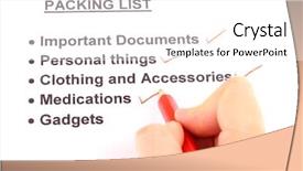  Presentation with to do list - PPT theme enhanced with pencil ballpen - traveler list close-up background and a  colored foreground