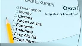  Presentation with prospect list - Theme featuring pencil ballpen - traveler list close-up background and a  colored foreground