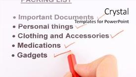  Presentation with ballpen - Cool new PPT theme with pencil ballpen - traveler list close-up backdrop and a  colored foreground