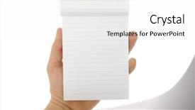  Presentation with notepad blank lined paper - Audience pleasing presentation consisting of pencil book - hand holding blank paper sheet backdrop and a white colored foreground