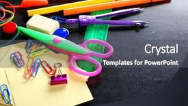  Presentation with border - Presentation consisting of pencil border - colourful stationery on black background background and a dark gray colored foreground