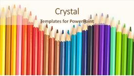  Presentation with crayons - Audience pleasing presentation theme consisting of pencil border - extreme closeup of crayons wave backdrop and a cream colored foreground