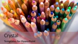  Presentation with crayons - Cool new PPT layouts with pencil crayons - macro - narrow dof backdrop and a coral colored foreground