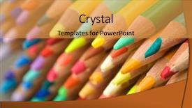  Presentation with crayons - Presentation theme having pencil crayons - points - narrow dof background and a yellow colored foreground