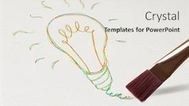  Presentation with bulb - Theme consisting of pencil-drawing-new-idea-bulb background and a sky blue colored foreground