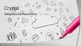  Presentation with task - Presentation theme with pencil drawing online task management background and a light gray colored foreground