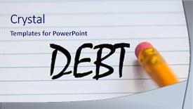  Presentation with equity - Theme with pencil erasing debt written background and a sky blue colored foreground
