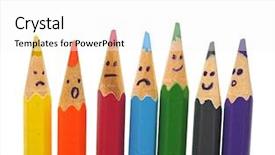  Presentation with social media network - Cool new PPT layouts with pencil faces as social backdrop and a white colored foreground