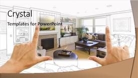  Presentation with custom - Colorful PPT layouts enhanced with pencil frame - female hands framing custom living backdrop and a white colored foreground