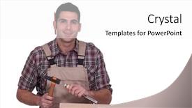  Presentation with wood carving - PPT layouts featuring pencil grip - carpenter carving wood background and a  colored foreground