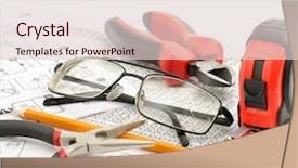  Presentation with tools - Presentation design featuring pencil grip - tools and glasses background and a lemonade colored foreground