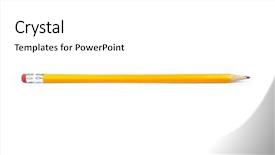  Presentation with pure white - Beautiful presentation theme featuring pencil isolated on pure white backdrop and a  colored foreground