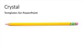  Presentation with pure white - PPT layouts enhanced with pencil isolated on pure white background and a  colored foreground