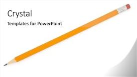  Presentation with pure white - Slides having pencil isolated on pure white background and a white colored foreground