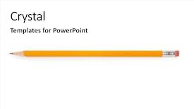  Presentation with pure white - Slide set consisting of pencil isolated on pure white background and a white colored foreground