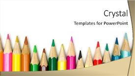  Presentation with crayons - Beautiful presentation theme featuring pencil line - crayons isolated on white backdrop and a white colored foreground