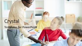  Presentation with parent teacher conference pencil crayons - Amazing presentation theme having pencil listening to teacher explanation backdrop and a lemonade colored foreground