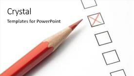  Presentation with survey - Cool new presentation theme with pencil next to survey check backdrop and a white colored foreground